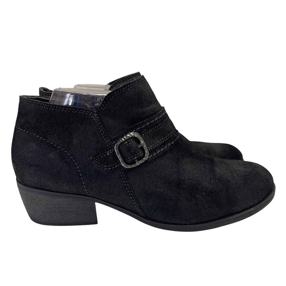 Clarks Boots Womens 10W Black Charlten Bay Suede Ankle‎ Western Comfort Booties